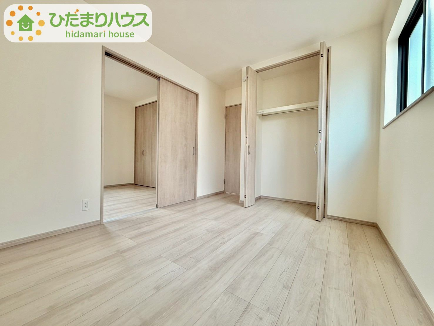 野田山崎2工区　新築戸建　2-G号棟の洋室|全居室収納スペースあり！荷物が多くても十分に納まります(^^♪							
