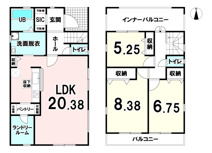 【20万円ｷｬｯｼｭﾊﾞｯｸ対象物件】リーブルガーデン北葛城郡河合町高塚台3期全2棟 2号棟の画像