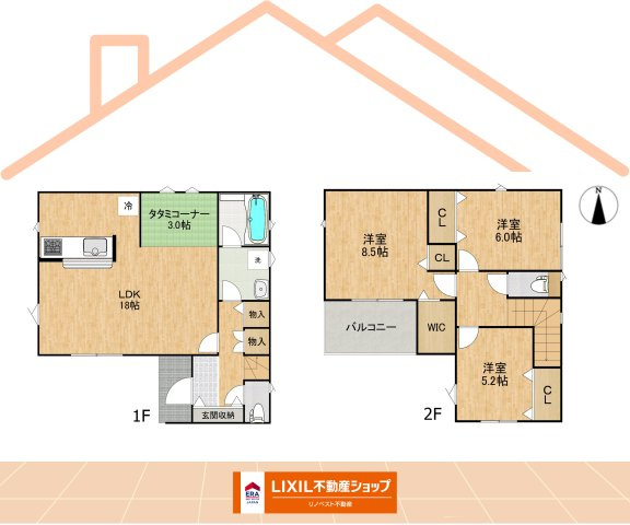 大阪市生野区田島第4の間取り|【2号棟】ウォークインクローゼット付きの4LDK♪