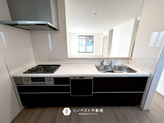 東大阪市小若江3丁目新築戸建のキッチン|食洗機付きのシステムキッチンです！家事効率がUPしますね！