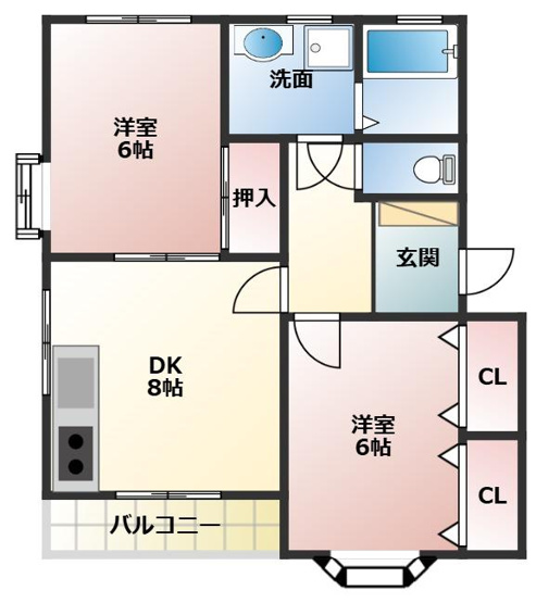 【間取り】 | サニーヒルC棟