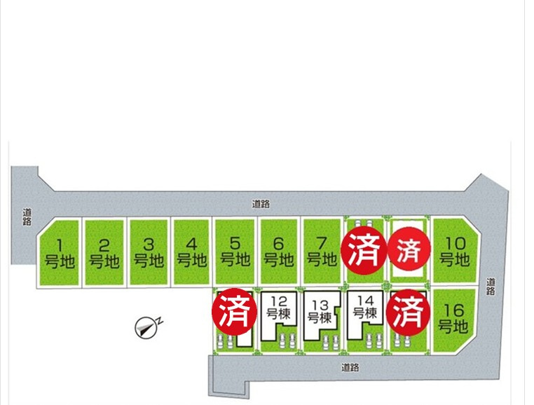 東近江市林田町　第1・2期　新築一戸建ての区画図|全16区画