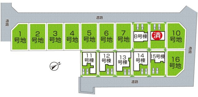 東近江市林田町　第1・2期　新築一戸建ての区画図|全16区画