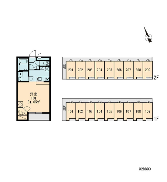 レオパレスアークハイムⅡの区画図|画像3