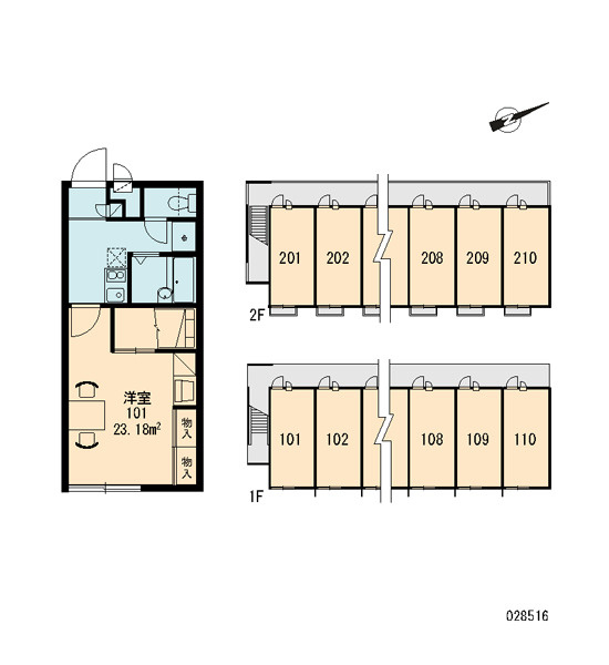 レオパレスフローラの区画図|画像3