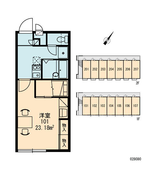 レオパレスメテオレインの区画図|画像3