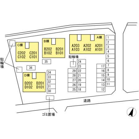リビングタウン宇多津東 B棟の区画図
