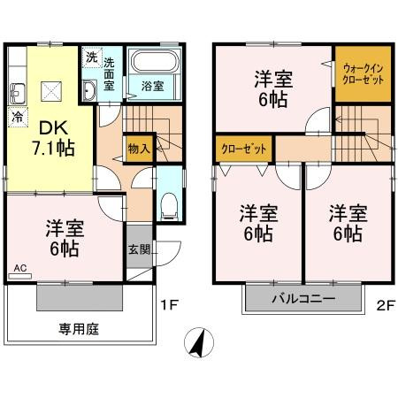 四天ハイツ J棟の間取り