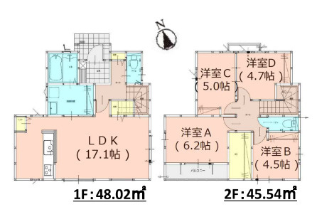 【間取り】 | 福岡市南区中尾1丁目3期　1号棟（全2棟）【仲介手数料無料・0円】 | 平日、土日祝日もお好きな日時にご見学可能です。お気軽にお問合せ下さい。