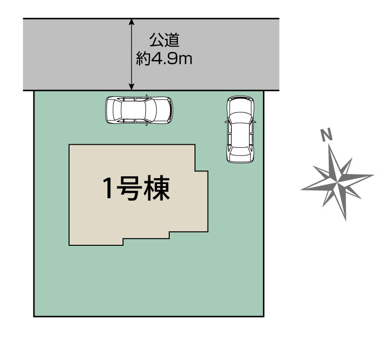 土浦市天川2丁目5期　新築戸建て　1号棟の区画図|区画図です♪