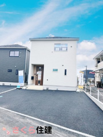 大田原市富士見第2　1号棟の外観パース|駐車並列2台可能です