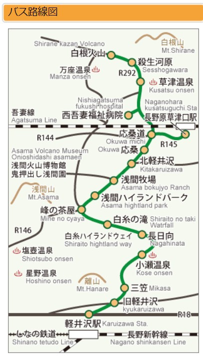 北軽井沢別荘地・浅間ハイランドパークの地図|バス利用案内