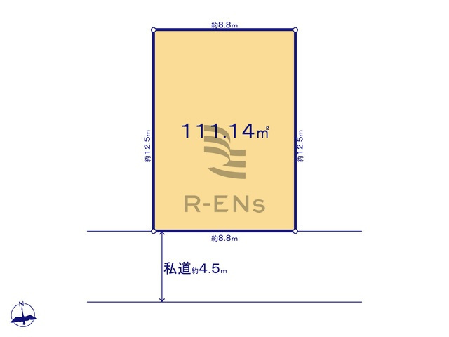 【土地図】 | 西東京市泉町３丁目　売地　２区画 | 土地面積111.14ｍ2のゆとりある敷地