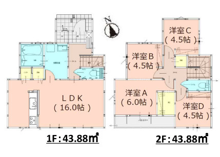 【間取り】 | 福岡市南区中尾1丁目3期　2号棟（全2棟）【仲介手数料無料・0円】 | 平日、土日祝日もお好きな日時にご見学可能です。お気軽にお問合せ下さい。