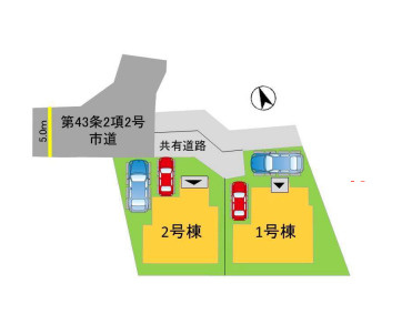 【区画図】 | 福岡市南区中尾1丁目3期　2号棟（全2棟）【仲介手数料無料・0円】 | 区画図です。2号棟です。