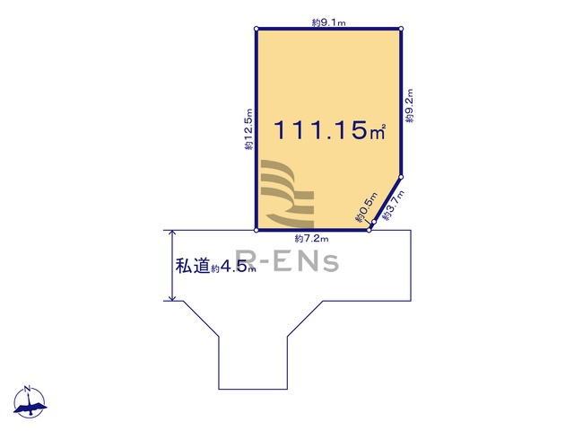 【土地図】 | 西東京市泉町３丁目　売地　４区画 | 土地面積111.15ｍ2のゆとりある敷地