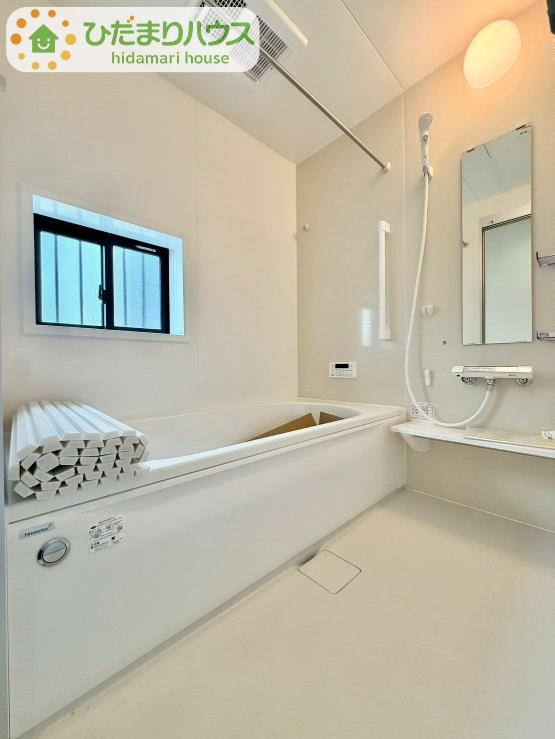 野田山崎2工区　新築戸建　2-I号棟の浴室|清潔感のある浴室は自分一人のリラックス空間を演出してくれます。もちろんお子様と一緒でも十分な広さがあり快適です(^^♪							
