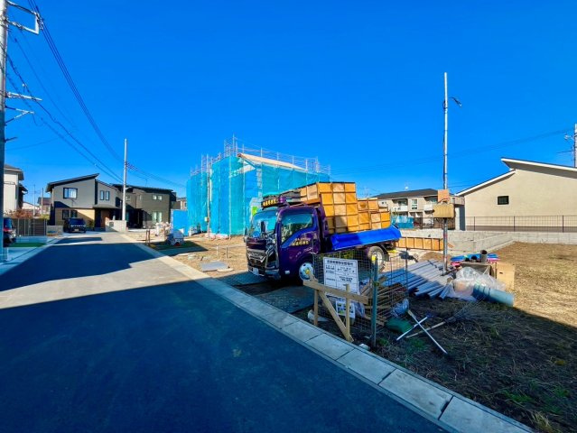 野田山崎2工区　新築戸建　2-I号棟の前面道路含む現地写真|北西5ｍ公道