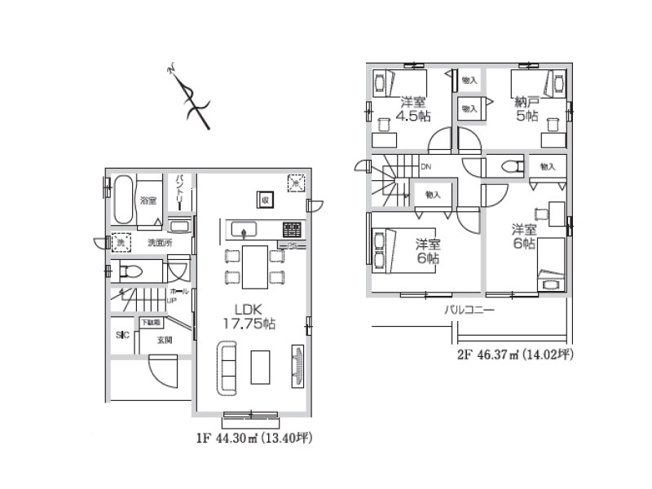 【間取り】 | 川越市砂新田5丁目　新築一戸建住宅　全1棟　(ふじみ野店) | SIC、パントリーなど収納豊富な3SLDK。水回りの行き来がしやすく家事効率も良好です。※図面を基に作成しています。現況と異なる場合は現況を優先いたします。