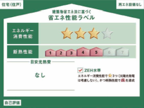 【省エネ性能ラベル】 | 川越市砂新田5丁目　新築一戸建住宅　全1棟　(ふじみ野店) | 断熱性などに優れたZEH水準適合の省エネ住宅