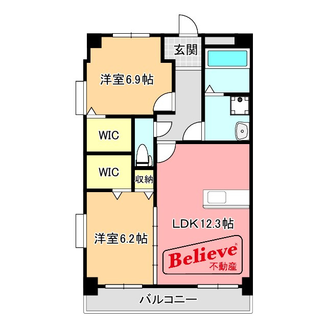 プリマヴェーラ花の木弐番館の間取り|使い勝手の良い間取りです♪