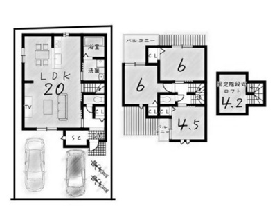 【参考プラン】 | 樫原平田町 売土地 | 参考プラン　84.07㎡　　建物価格1699万円