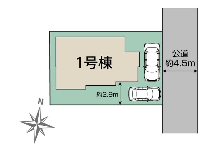 小田原市小八幡3丁目新築戸建て　1号棟の区画図|区画図「小田原市小八幡3丁目新築戸建て　1号棟」