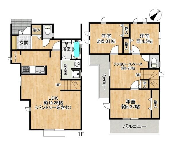 【間取り】 | 垂水区南多聞台3丁目　新築戸建　A号棟