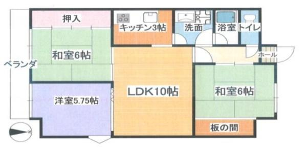 グランドハイツ日方の間取り