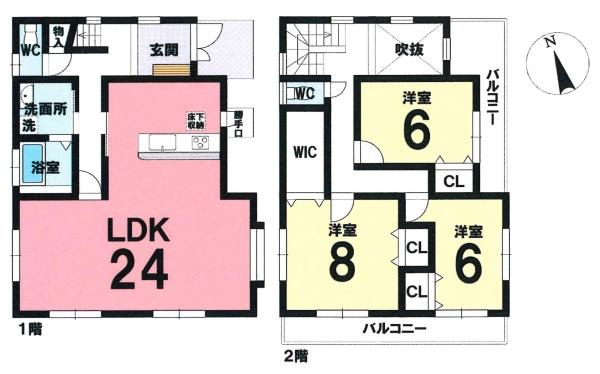 岡崎市鴨田町向山・中古戸建の間取り|間取り図です