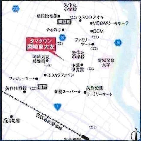 タマタウン岡崎東大友　全3棟・1号棟のその他|現地案内図です。