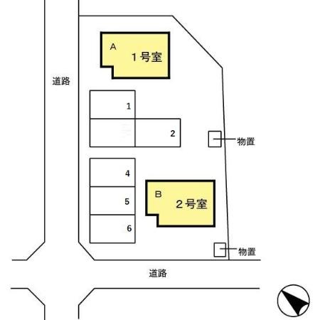 馬垣町I貸家　A棟の区画図