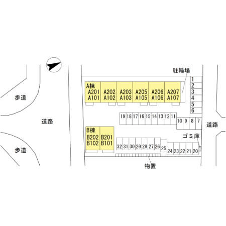 ヴィラアヴェニューセレーネ　A棟の区画図