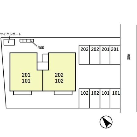 ハイツＲの区画図
