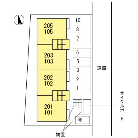 セジュール新横江の区画図