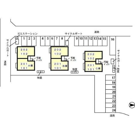 フルール大和　Ｃの区画図
