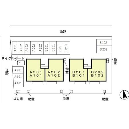 コーポ チェリッシュ　Ｂの区画図