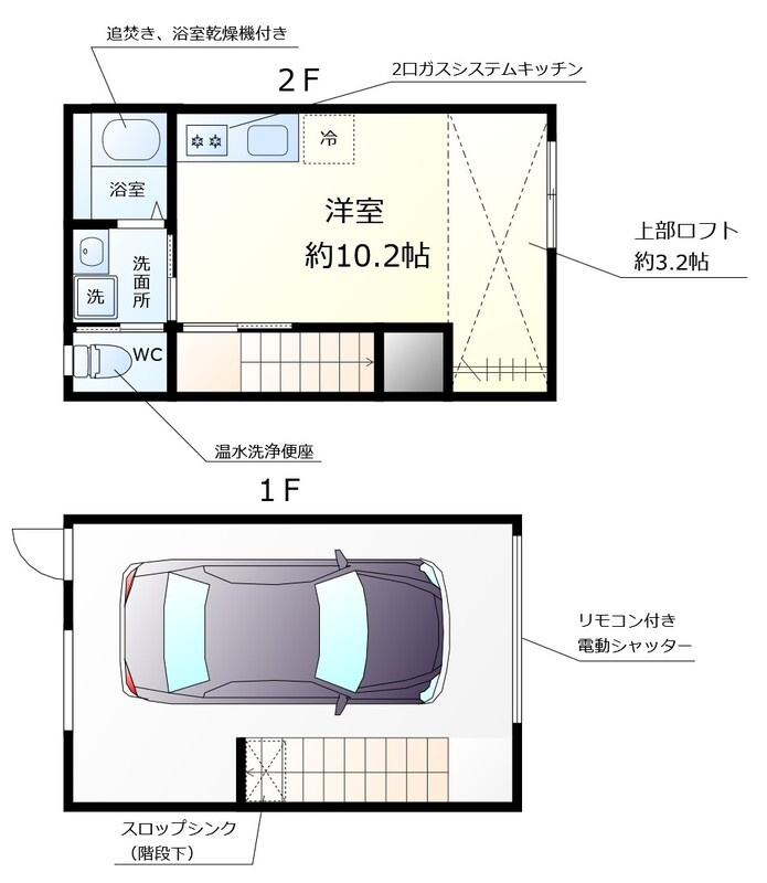 仮称）和泉市上町ガレージハウスの間取り