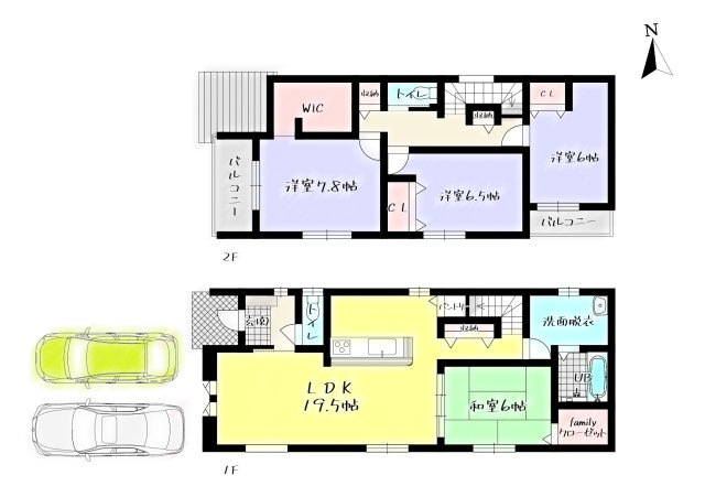 ーBloomーブルームー小倉北区赤坂4丁目1期　【小倉北区　新築戸建て】の間取り|ーBloomーブルームー小倉北区赤坂4丁目1期　【小倉北区　新築戸建て】