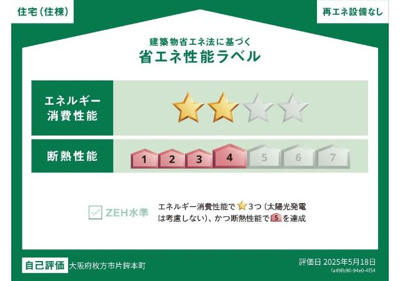 【外観】 | 片鉾本町A棟新築アパート | 省エネ性能ラベル