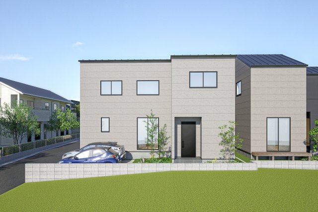 新築戸建　富士市石坂2期　全２棟の外観パース|完成イメージ