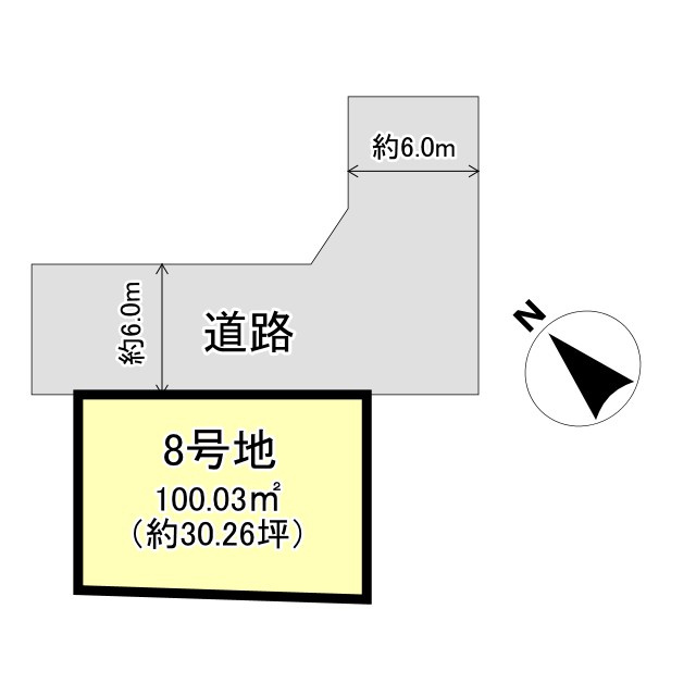 【建築条件付売土地】亀岡市千代川町今津2丁目の土地図|土地面積：100.03㎡（約30.26坪）