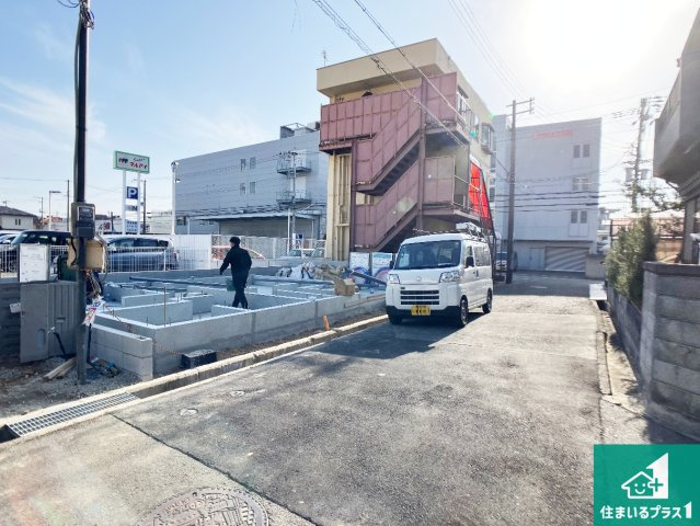 明石市貴崎　第4期　新築一戸建ての前面道路含む現地写真|車通りの少ない前面道路！お子様がいらっしゃるご家族でも安心！