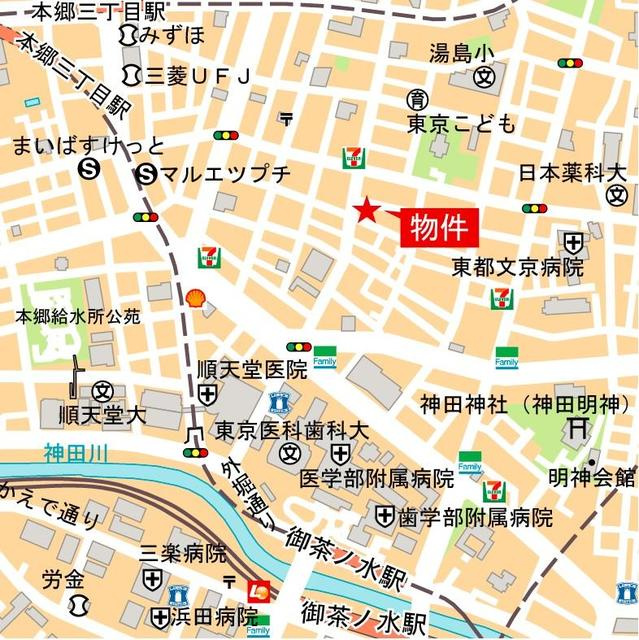 パークホームズ本郷三丁目の地図