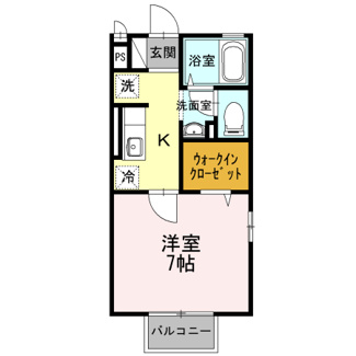 【間取り】 | mano　castello　C棟 | 1K