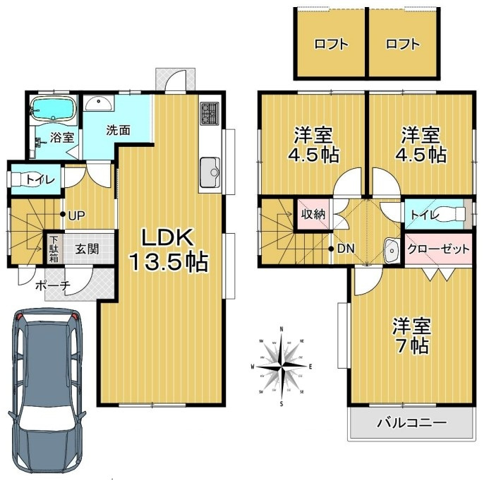 西東京市住吉町戸建の間取り