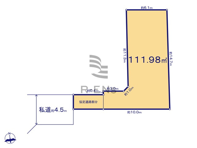 【土地図】 | 西東京市泉町３丁目　売地　６区画 | 土地面積111.98ｍ2のゆとりある敷地