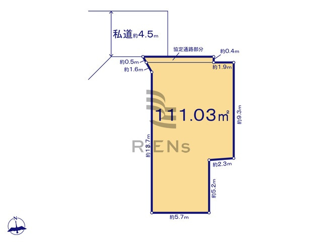 【土地図】 | 西東京市泉町３丁目　売地　８区画 | 土地面積111.03ｍ2のゆとりある敷地