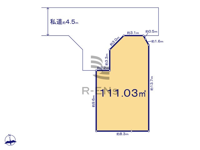【土地図】 | 西東京市泉町３丁目　売地　９区画 | 土地面積111.03ｍ2のゆとりある敷地