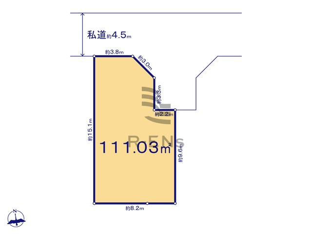【土地図】 | 西東京市泉町３丁目　売地　１０区画 | 土地面積111.03ｍ2のゆとりある敷地